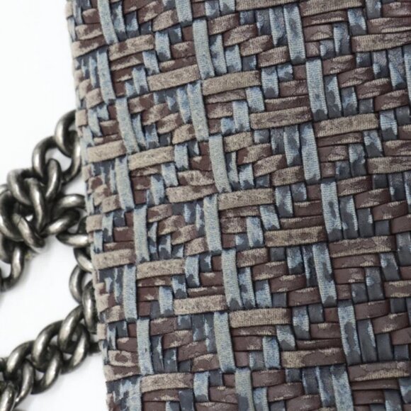 Chanel Medium Woven Boy Flap Bag Blue Dark Calf Leather Crossbody - Picture 11 of 14